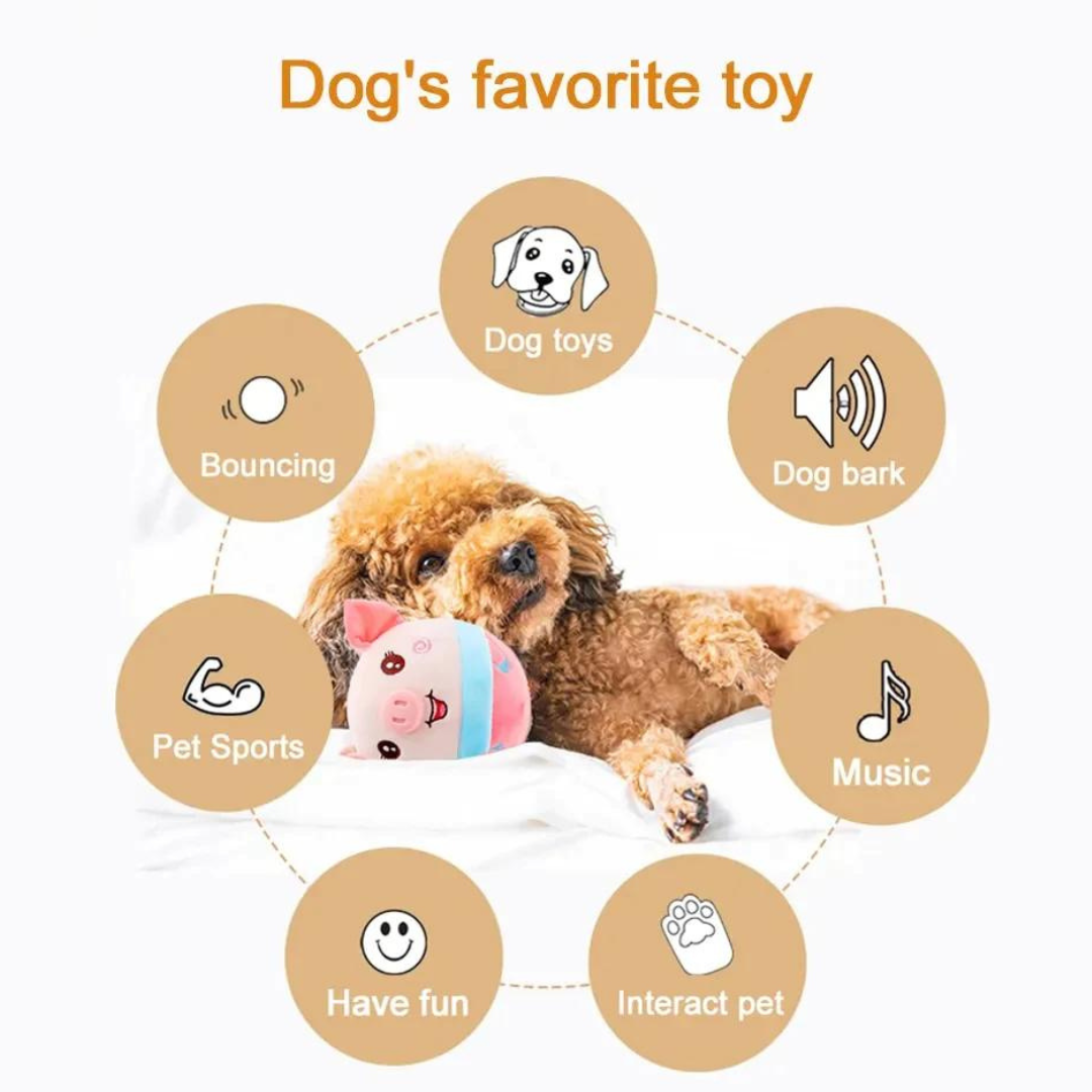 Interactive Bouncing Piggy Dog Toy