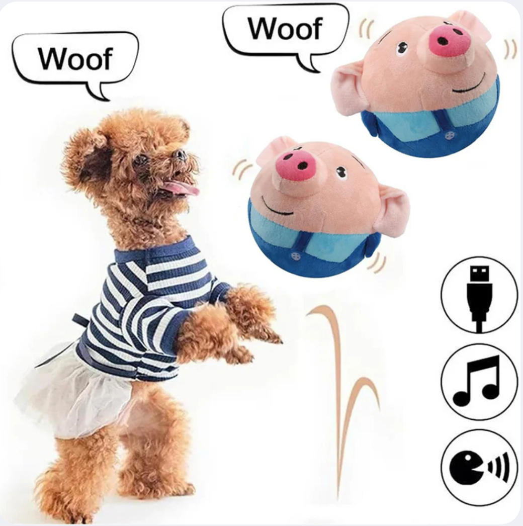 Interactive Bouncing Piggy Dog Toy