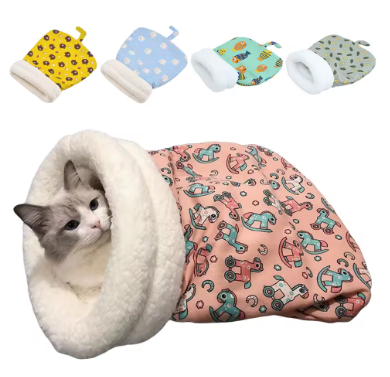 Cat Sleeping Bag – Fluffy Winter Nest Bed for Cats & Small Dogs