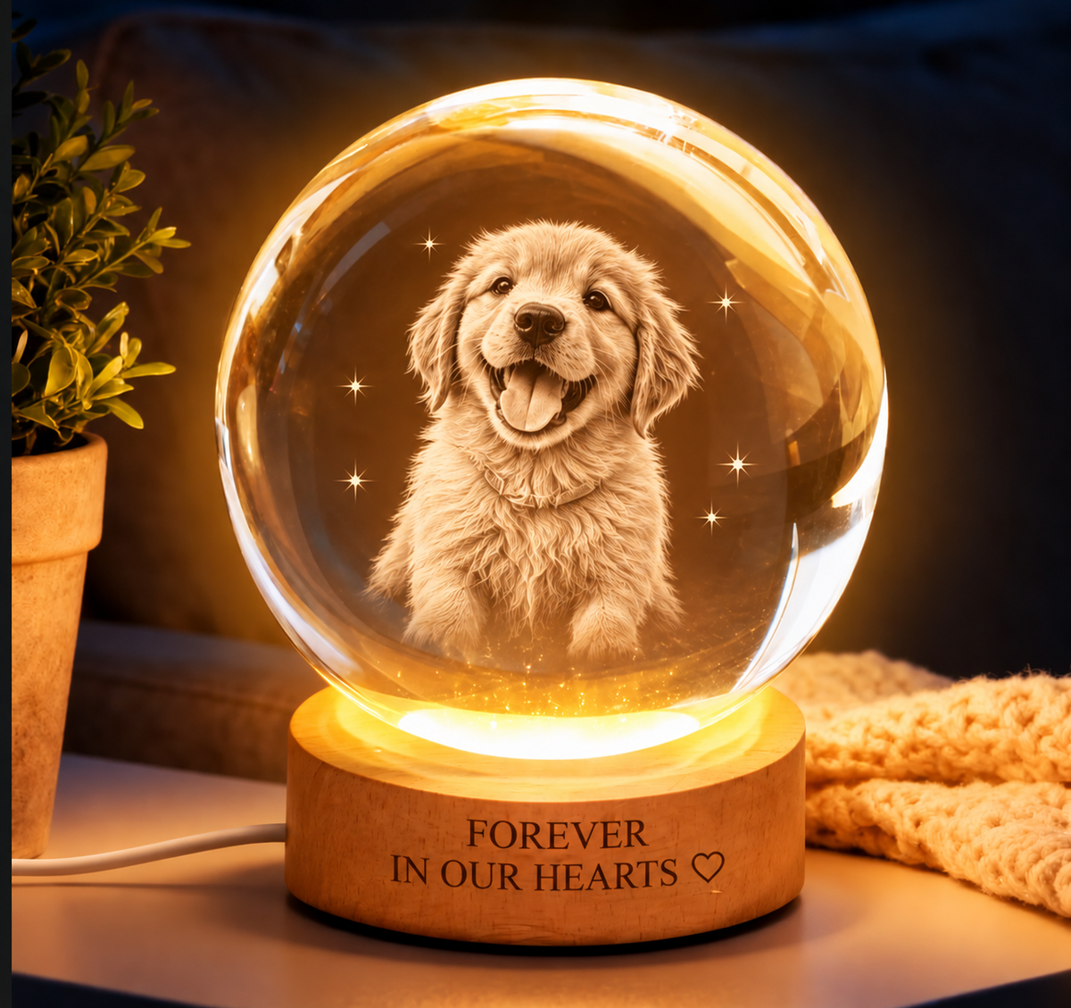 ForeverPaw – Personalised Pet Memorial Crystal Ball 🔮🐾