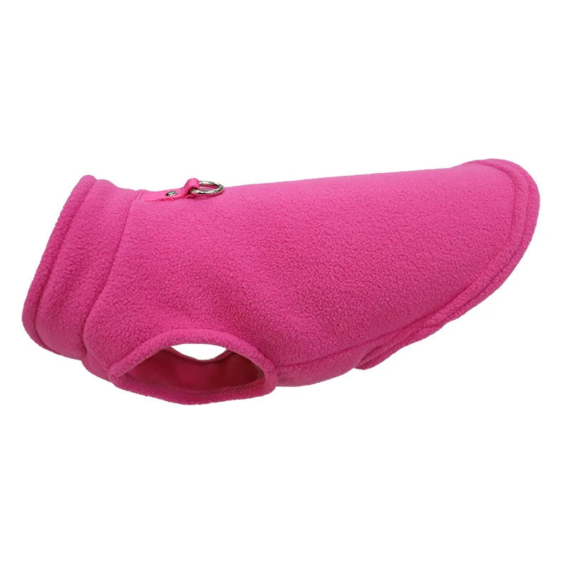 Warm Fleece Dog Jacket with D-Ring