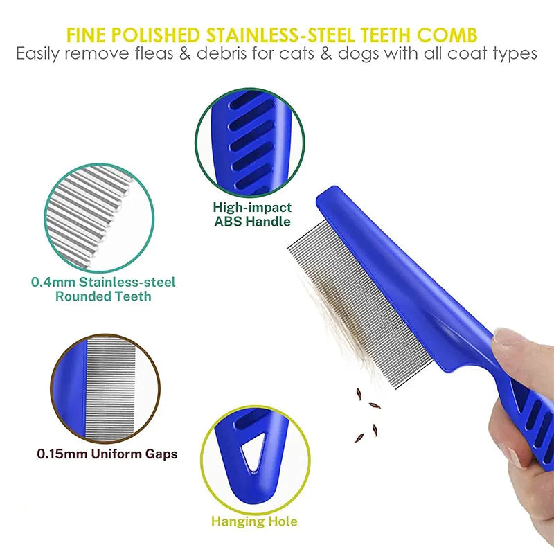 Rabbit Grooming Brush – Small Pet Hair Remover & Flea Comb