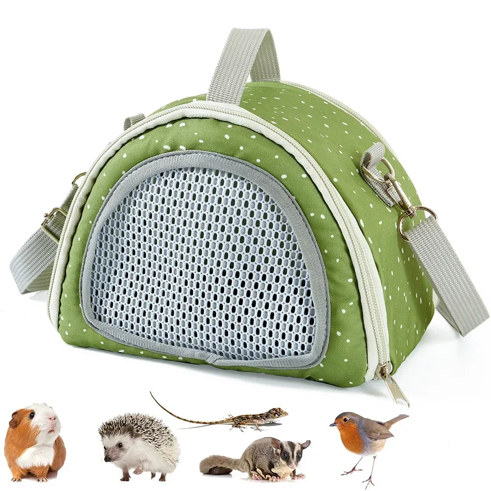 Small Pet Travel Carrier – Breathable Tote Bag for Hamsters, Guinea Pigs & Rabbits