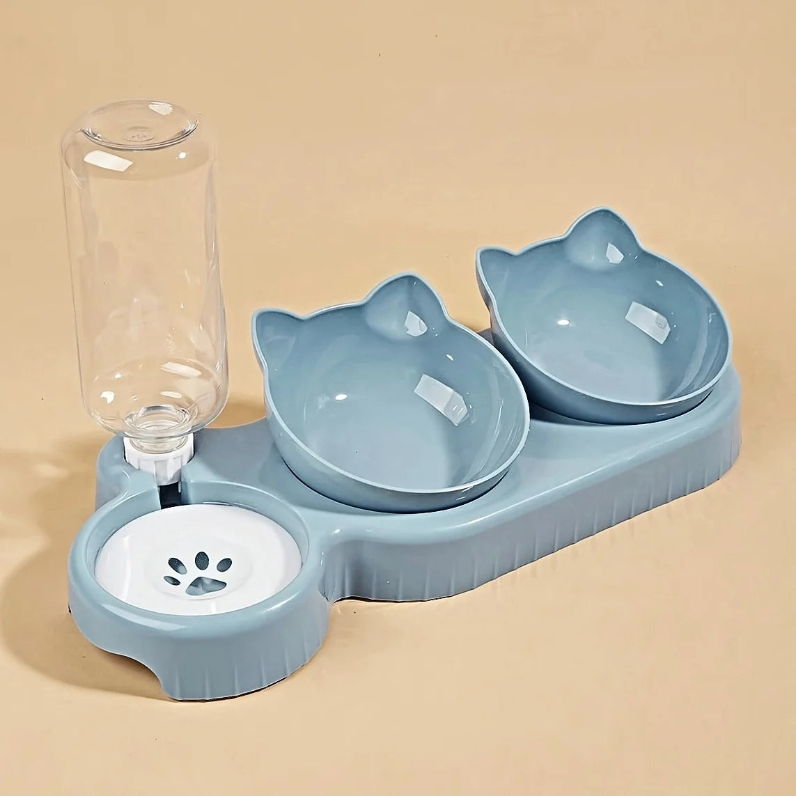 PurrFlow – 3-in-1 Cat Bowl & Water Feeder Set