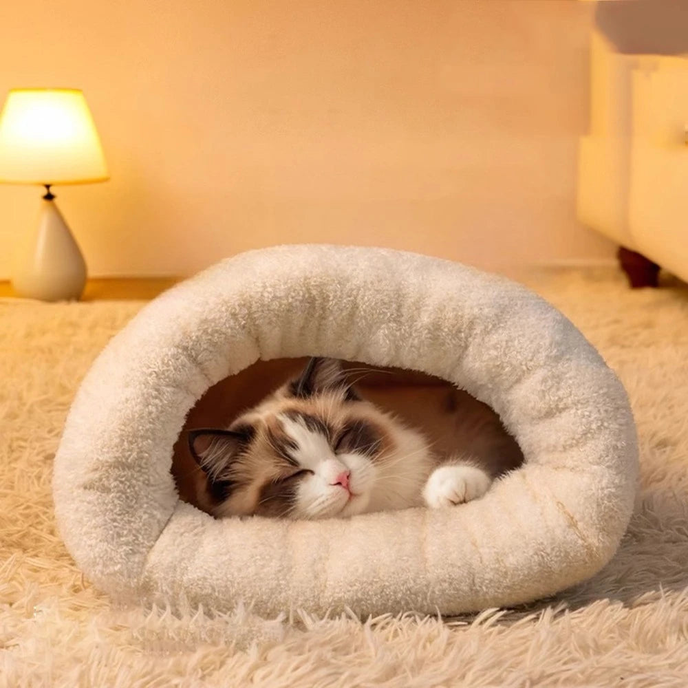 Cat Sleeping Bag – Fluffy Winter Nest Bed for Cats & Small Dogs