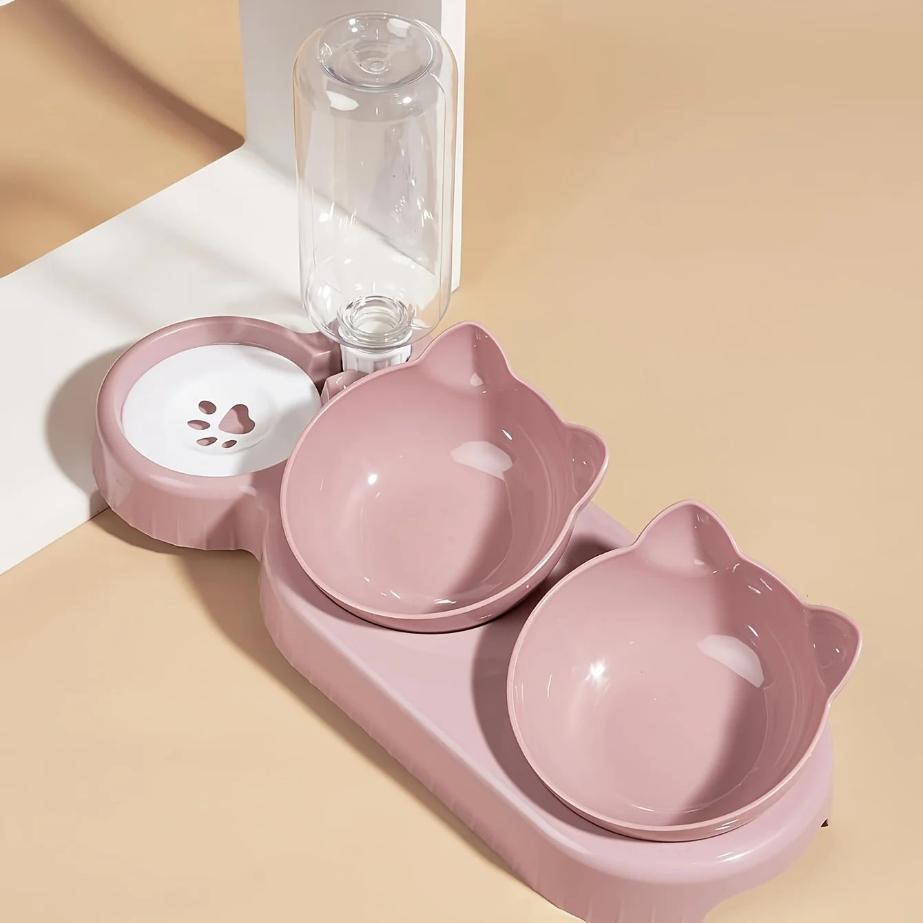 PurrFlow – 3-in-1 Cat Bowl & Water Feeder Set