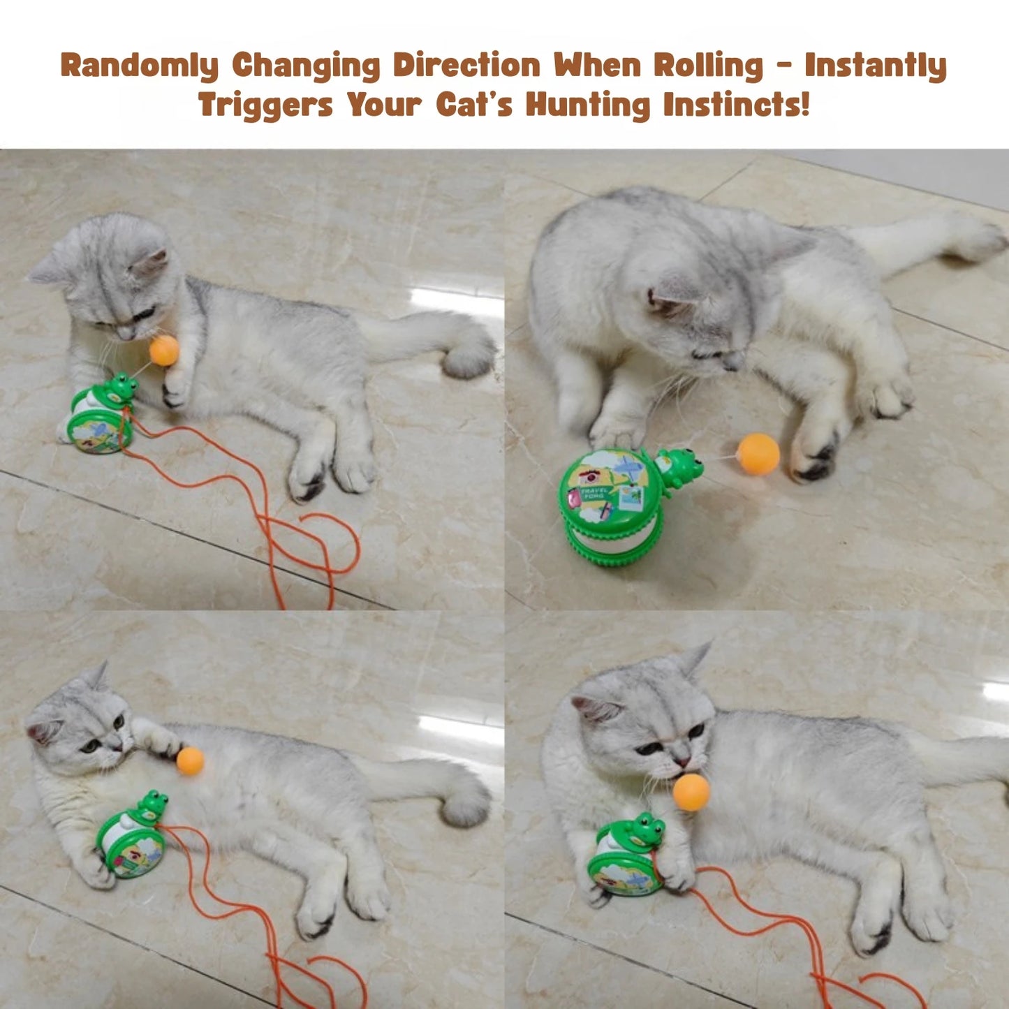 Interactive Cat Wobble Toy with Feathers & Plush Ball