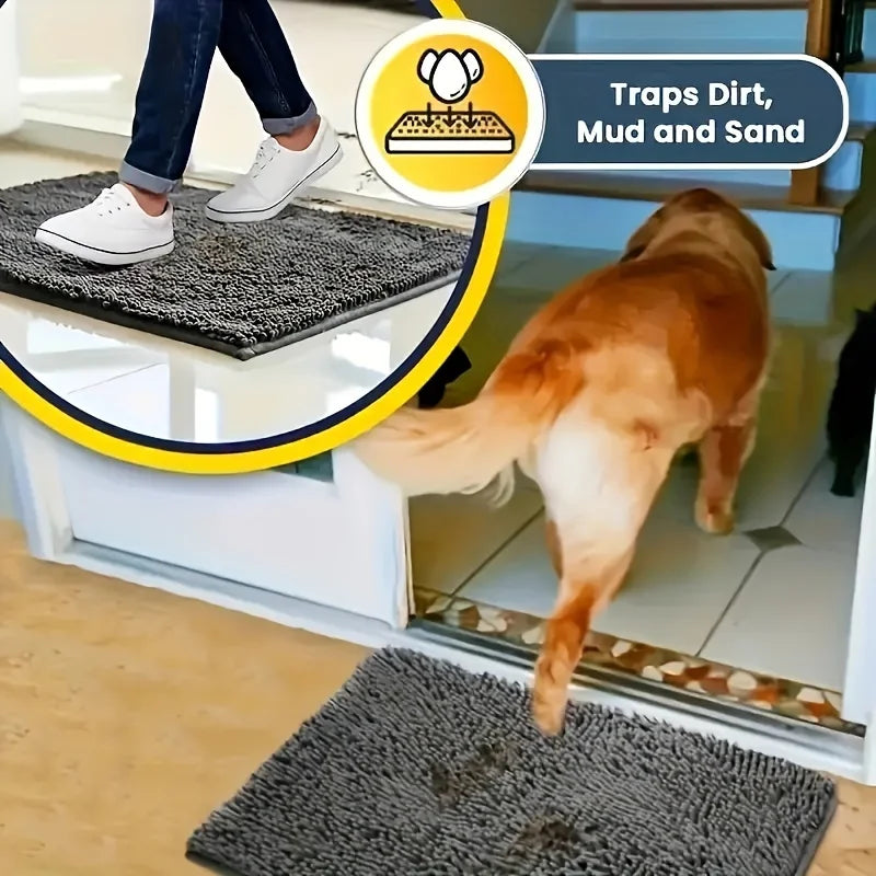 Ultra-Absorbent Muddy Paw Dog Mat