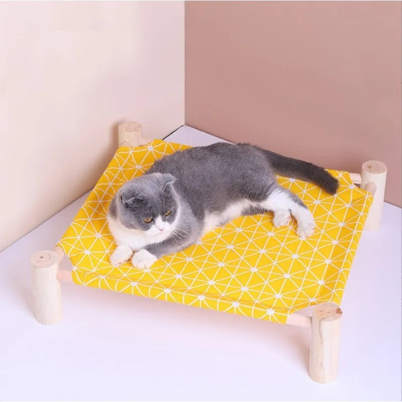 PawHaven - Wooden Pet Hammock Bed