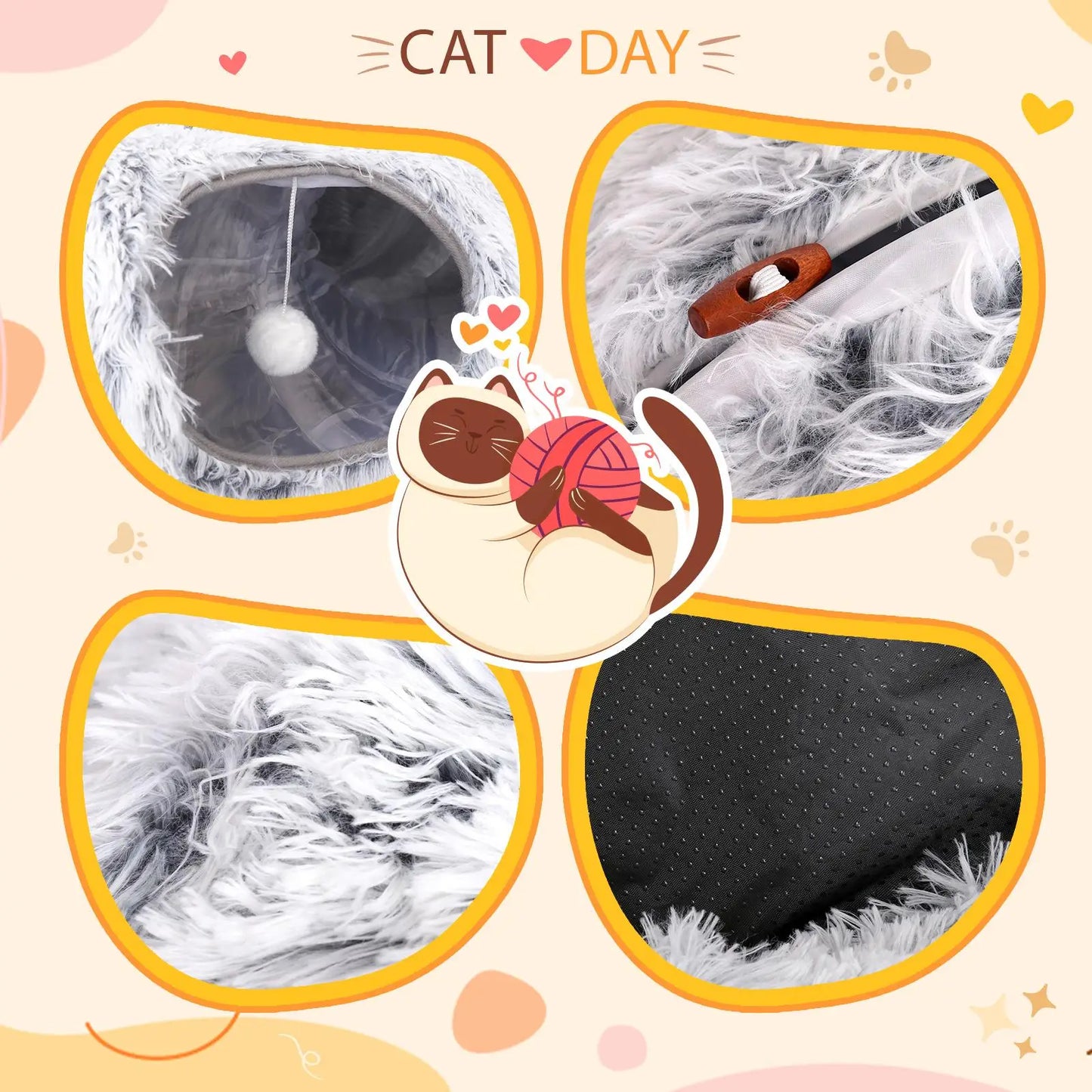 Interactive Cat Tunnel & Bed – Washable & Portable