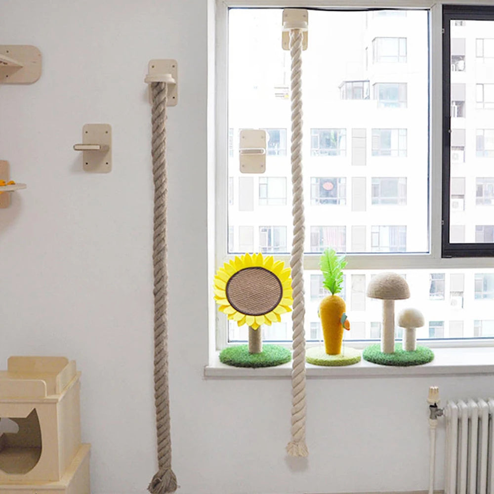 Wall-Mounted Sisal Rope Cat Tree
