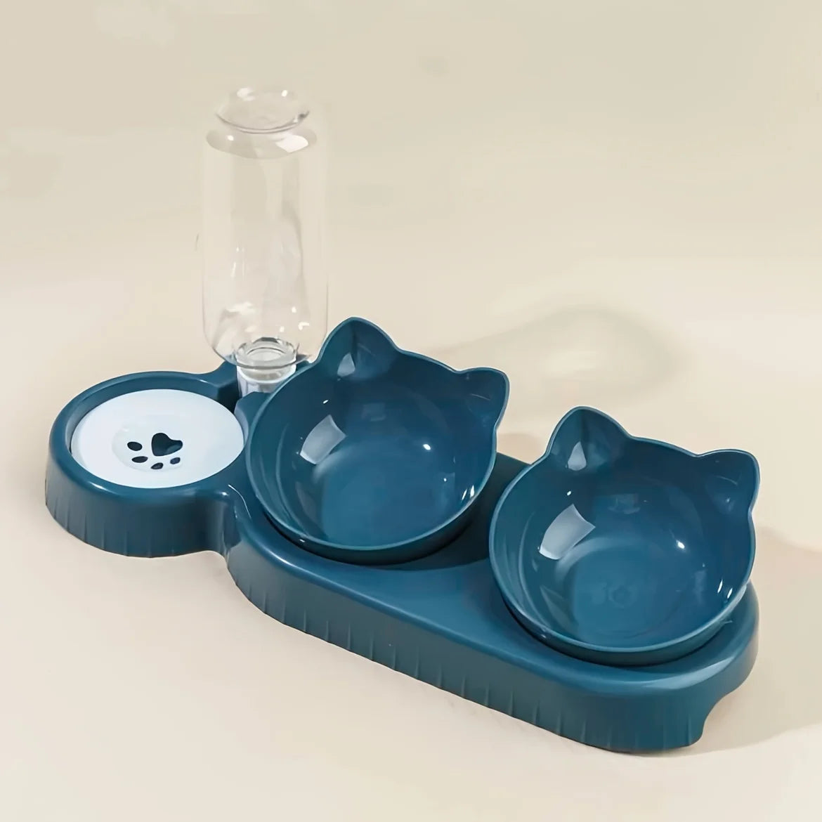 PurrFlow – 3-in-1 Cat Bowl & Water Feeder Set
