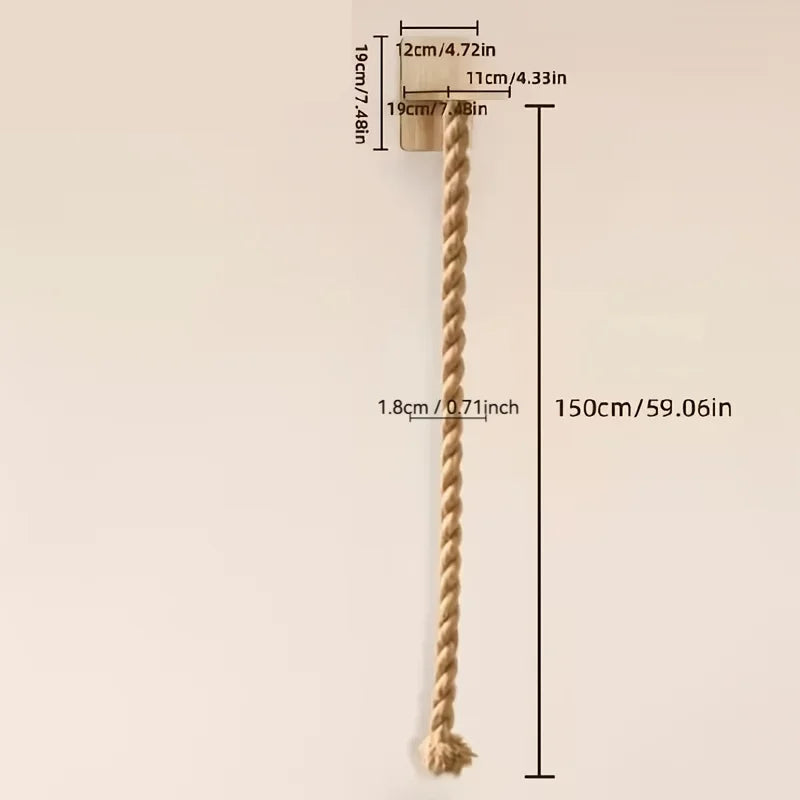 ClawClimb Wall-Mounted Cat Rope & Wood Scratcher