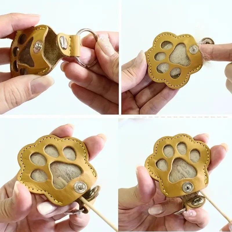 Memorial Leather Pet Hair Storage Keychain