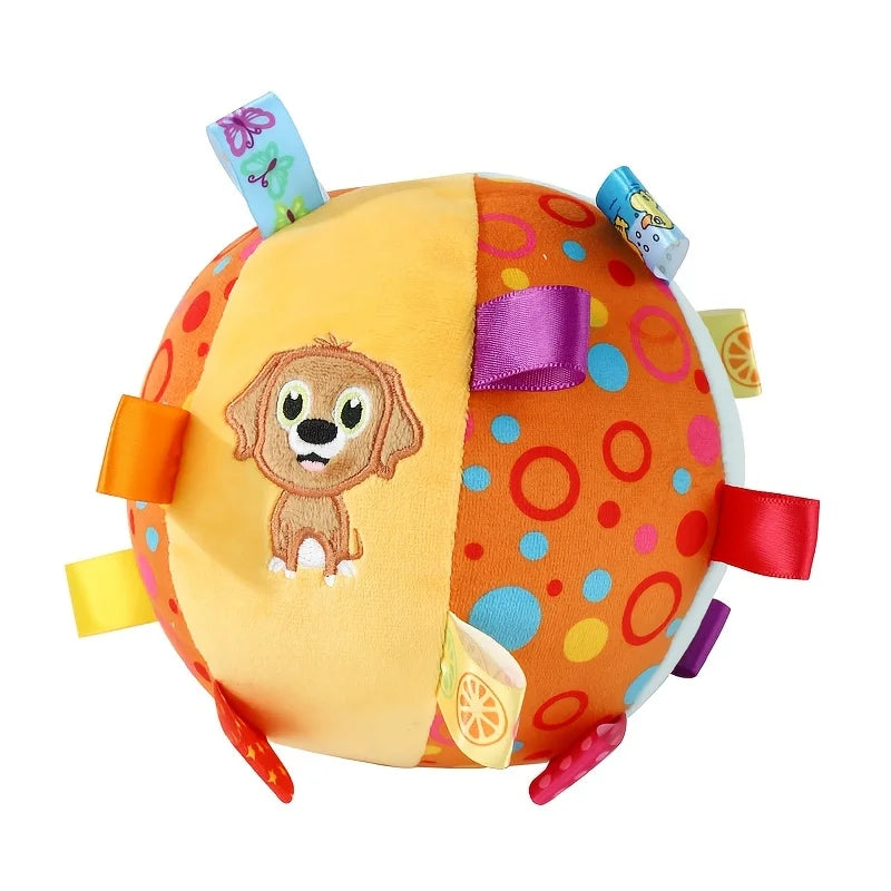 Interactive Chew-Resistant Dog Ball with Plush Handle
