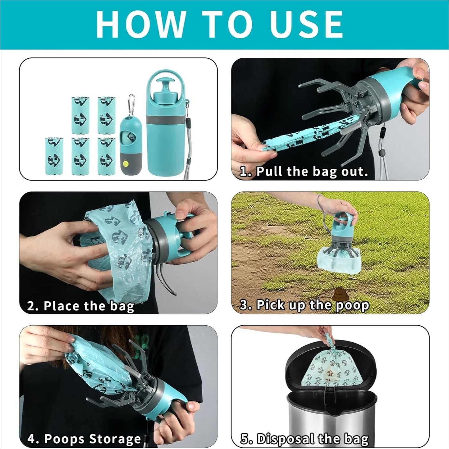 SmartScooper - 3-in-1 Dog Poop Scooper Set