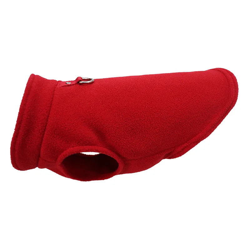 Warm Fleece Dog Jacket with D-Ring