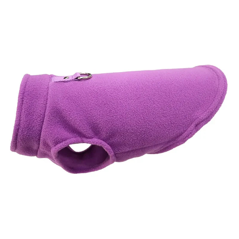 Warm Fleece Dog Jacket with D-Ring