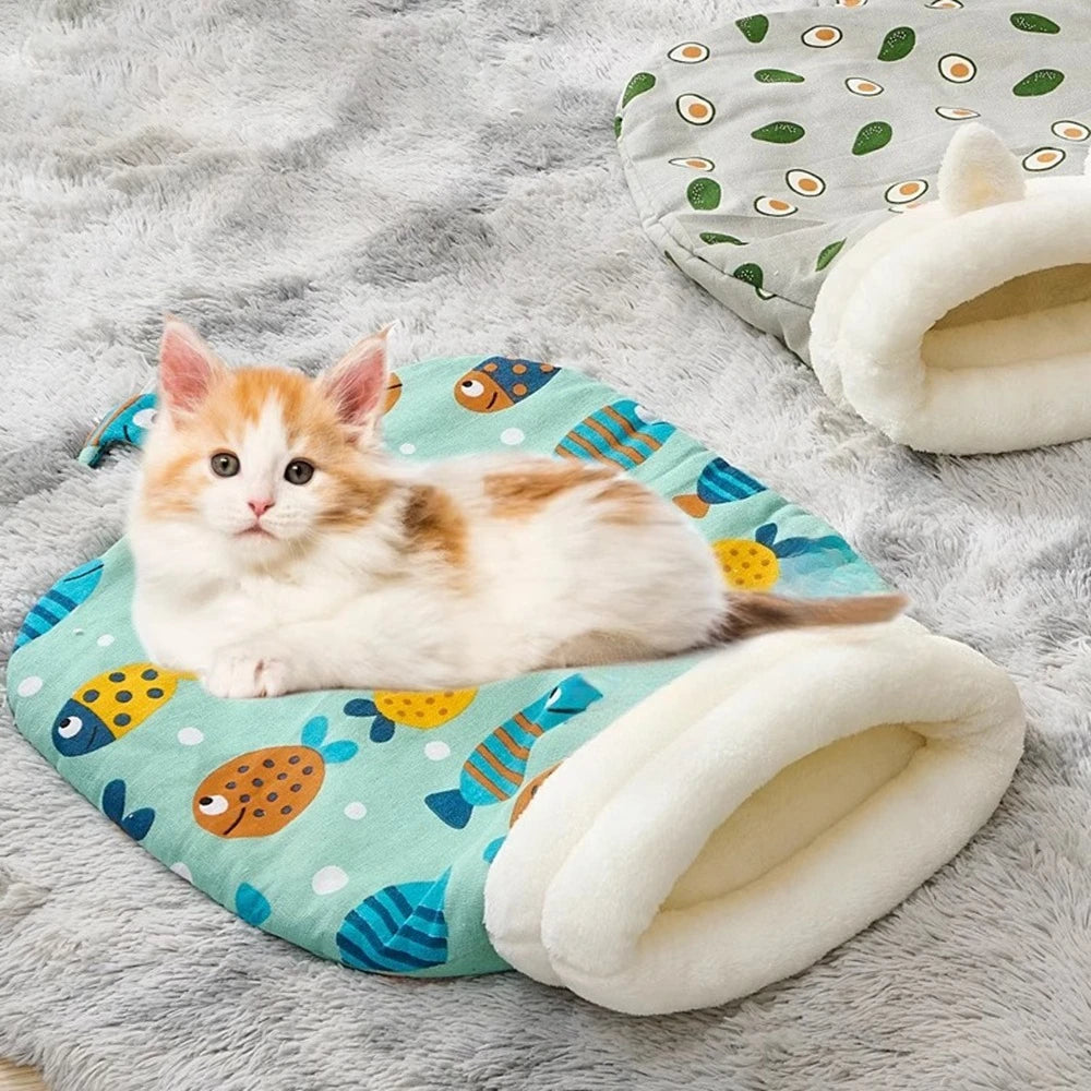 Cat Sleeping Bag – Fluffy Winter Nest Bed for Cats & Small Dogs