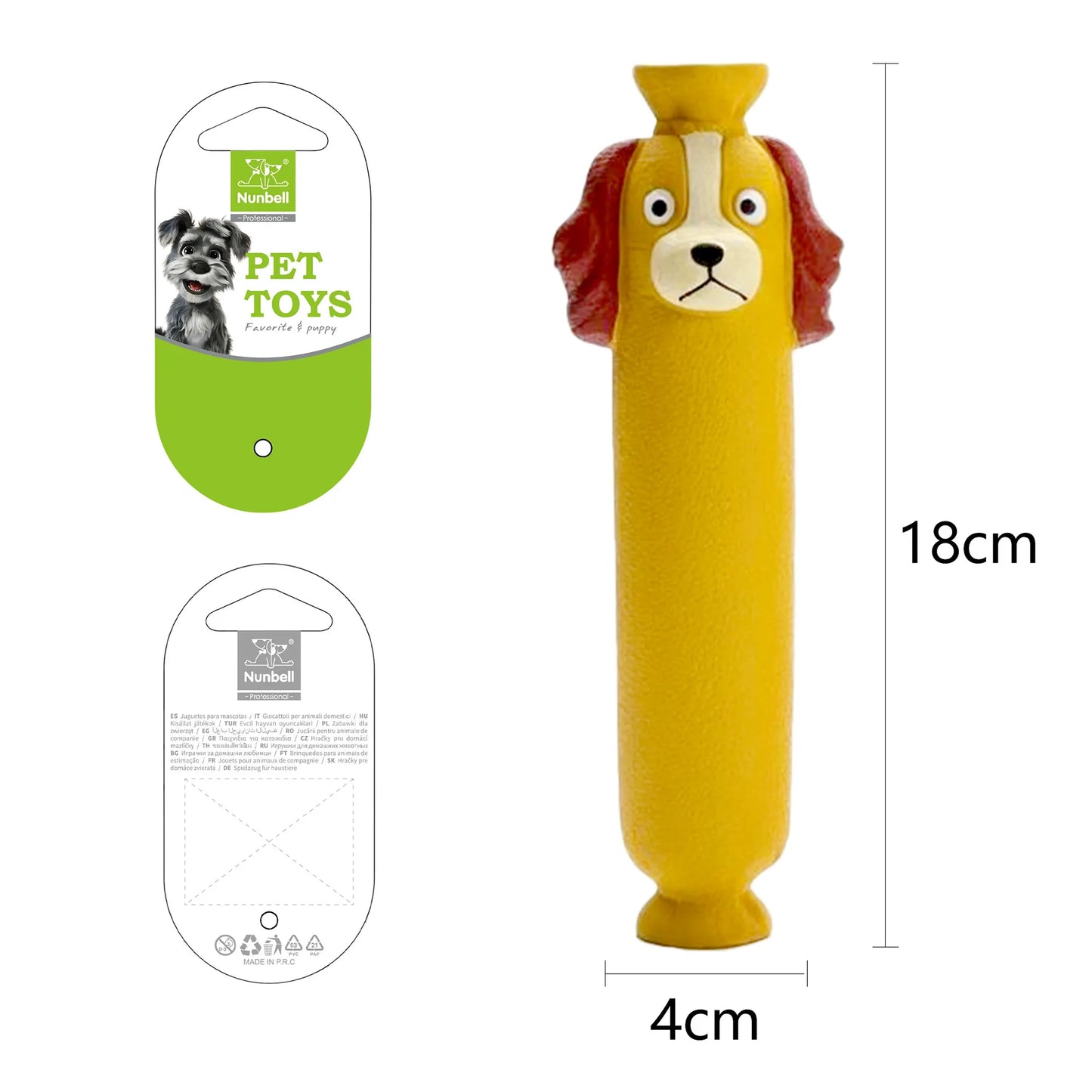 Sausage Squeak & Chew Dog Toy
