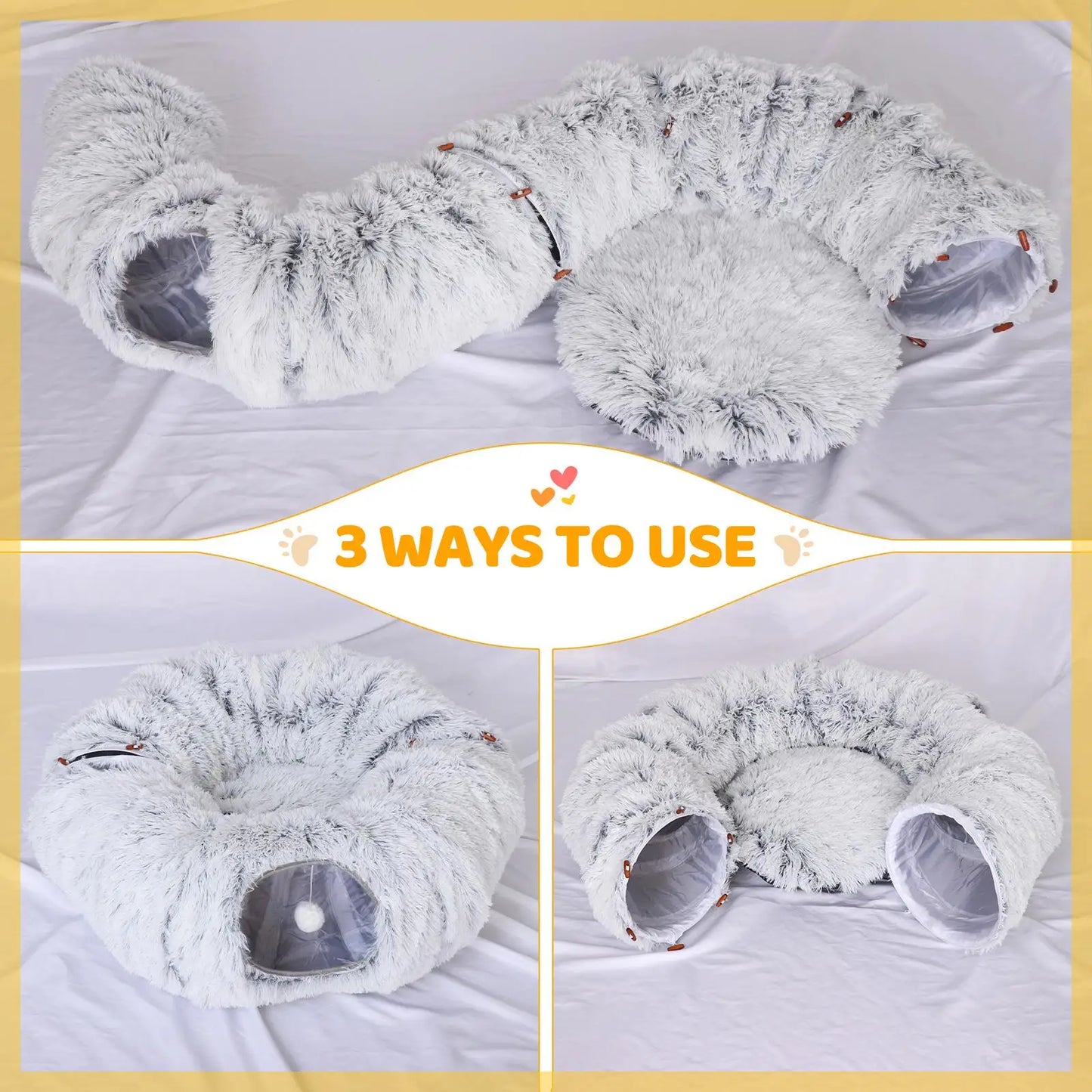 Interactive Cat Tunnel & Bed – Washable & Portable