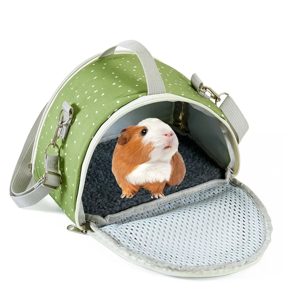 Small Pet Travel Carrier – Breathable Tote Bag for Hamsters, Guinea Pigs & Rabbits
