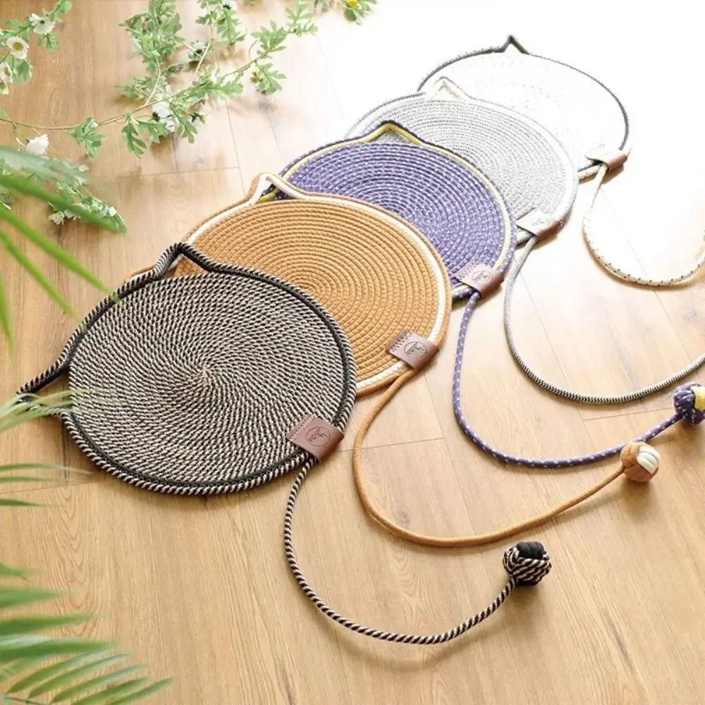 Round Cat Scratcher Mat – Furniture Protector & Claw Care Pad for Indoor Cats