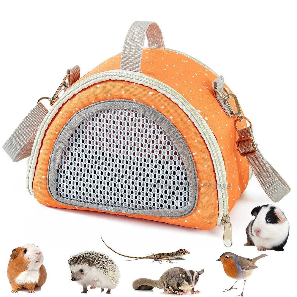 Small Pet Travel Carrier – Breathable Tote Bag for Hamsters, Guinea Pigs & Rabbits