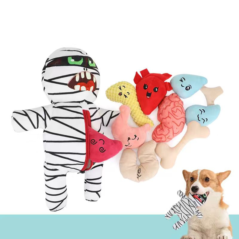 MummyMonster 9-in-1 Dog Toy with Hidden Organs