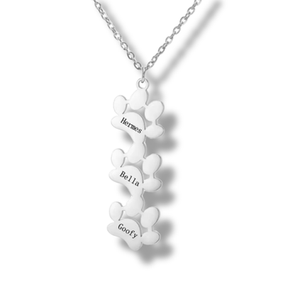 Paw Print Engraved Necklace