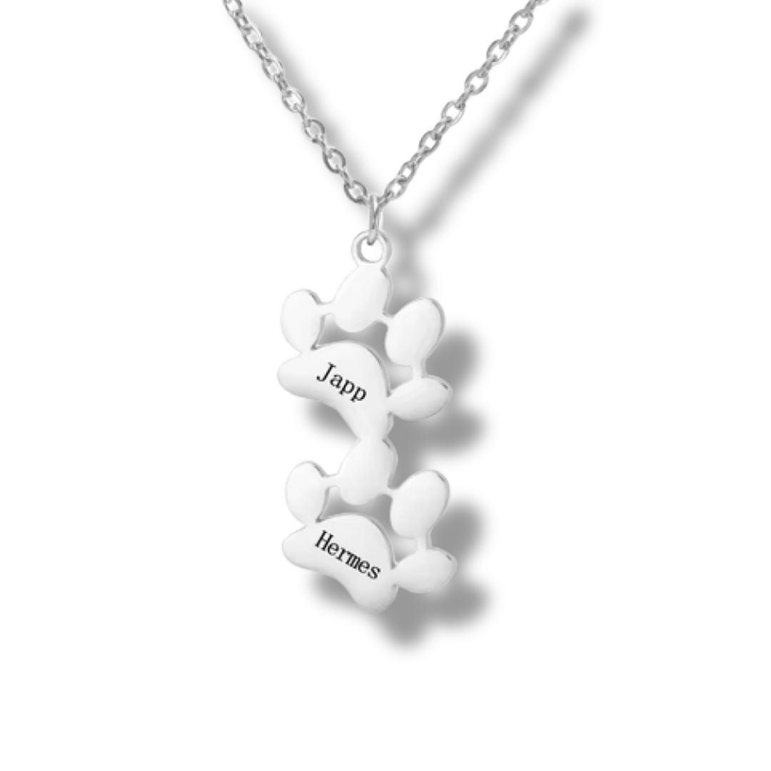 Paw Print Engraved Necklace