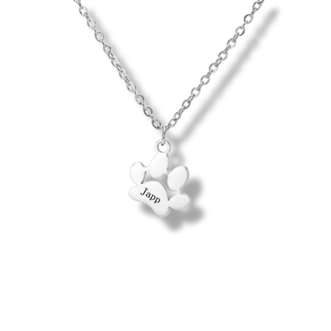 Paw Print Engraved Necklace