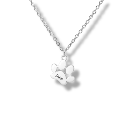 Paw Print Engraved Necklace