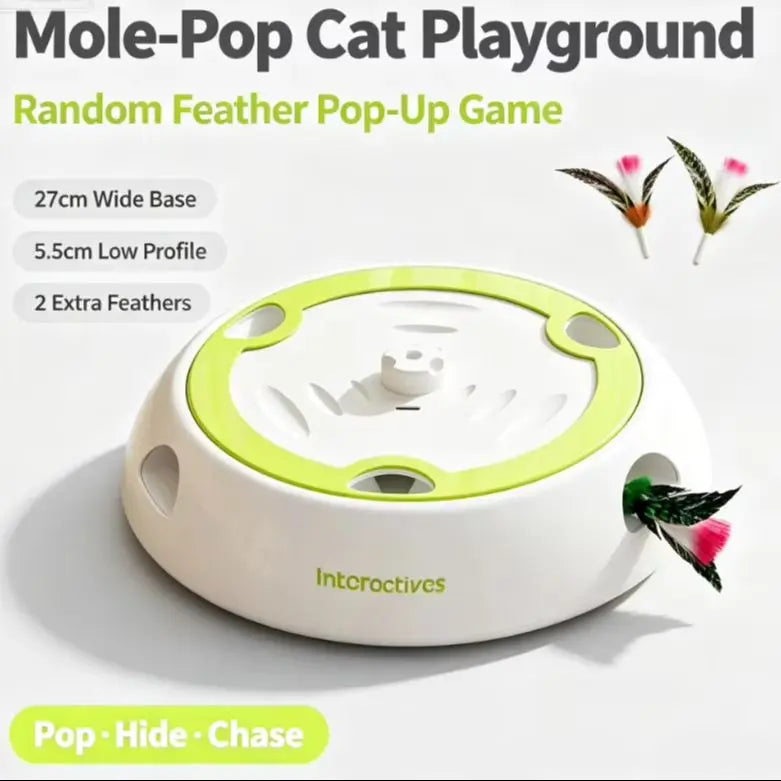 PouncePop - Rechargeable Interactive Feather Cat Toy