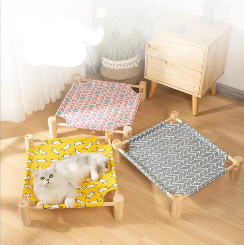 PawHaven - Wooden Pet Hammock Bed