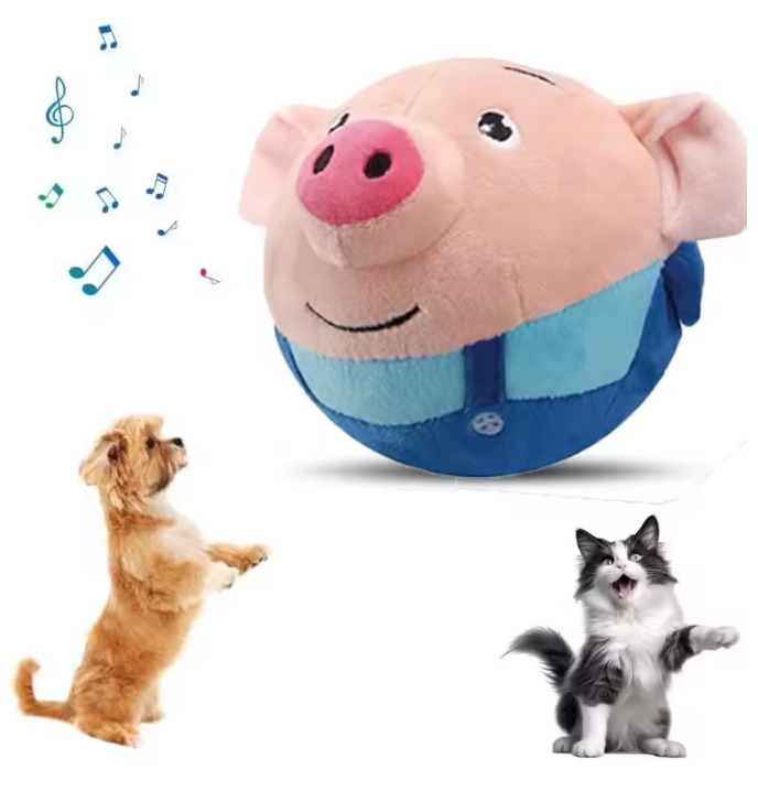 Interactive Bouncing Piggy Dog Toy