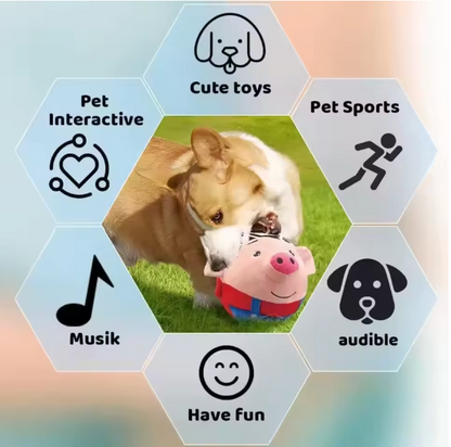 Interactive Bouncing Piggy Dog Toy