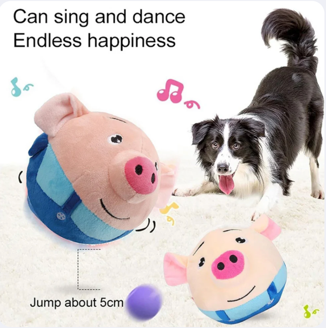 Interactive Bouncing Piggy Dog Toy