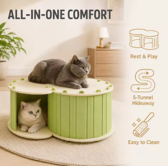 BurrowNest Cat Tunnel Bed