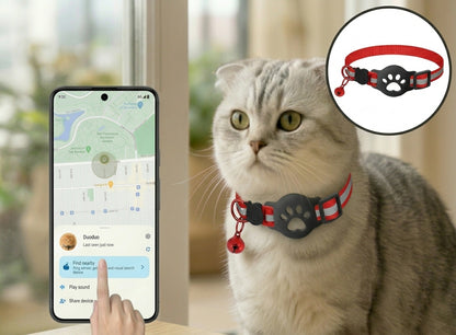 TrackPaw Reflective Cat Collar with Tracker Holder