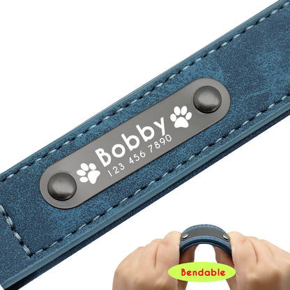 Personalized Leather Dog Collar and Leash