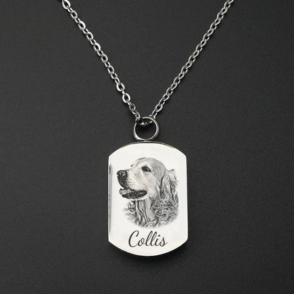 Pet Portrait Ash Pendant