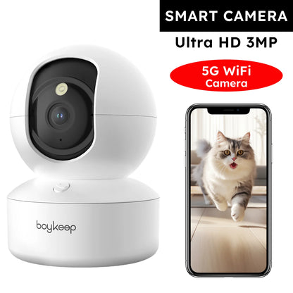 Boykeep 2K Smart Pet Camera with App Control | 360° Indoor Dog & Baby Monitor with Night Vision