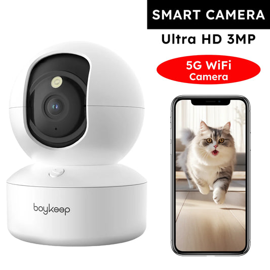 Boykeep 2K Smart Pet Camera with App Control | 360° Indoor Dog & Baby Monitor with Night Vision