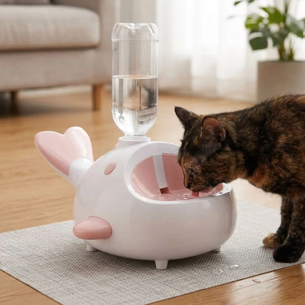 Whale-Shaped Gravity Pet Water Dispenser 🐳💧
