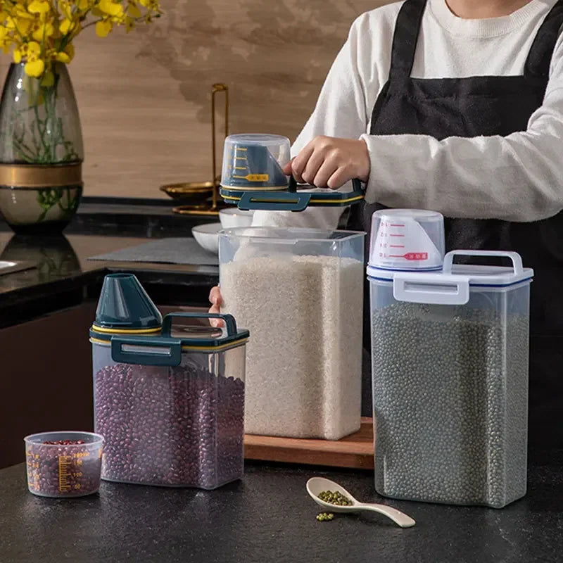 Dog & Cat Food Storage Container with Measuring Cup