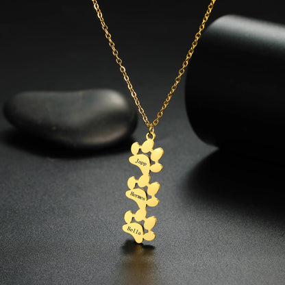 Paw Print Engraved Necklace