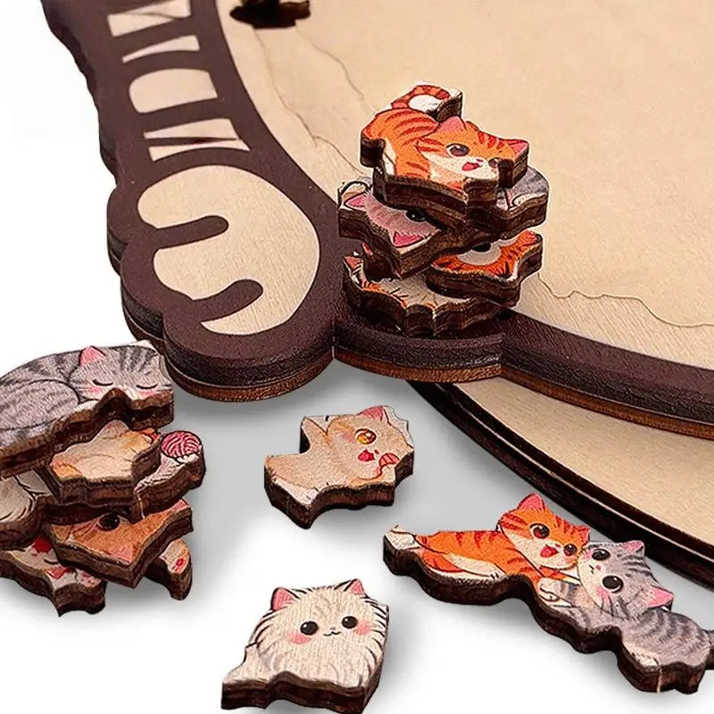 Cat or Dog Shaped Wooden Jigsaw Puzzle