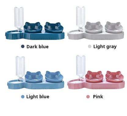 PurrFlow – 3-in-1 Cat Bowl & Water Feeder Set
