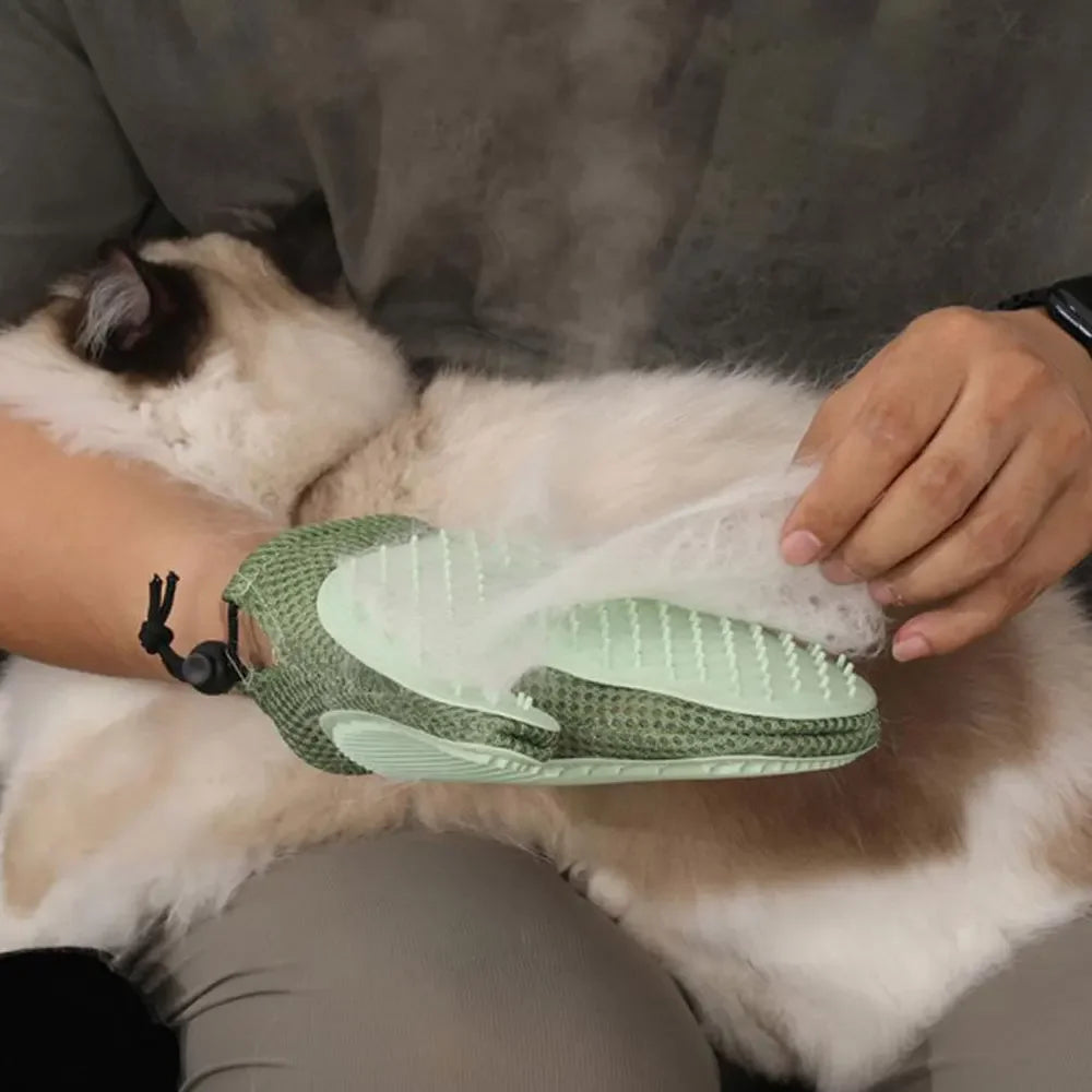 MistGroom Pet Spray Glove Brush for Cats & Dogs | Steam Grooming Hair Removal Mitt